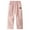 -C-Pink11, variant on FINALGANG Girl Lovely Pants Solid Color Labeling Elastic Waistband Sweatpants Straight Leg Trousers With Pockets For 4-18 Years Relaxed Fit Soft Daily Wear