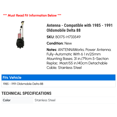thumbnail image 2 of Antenna - Compatible with 1985 - 1991 Oldsmobile Delta 88 1986 1987 1988 1989 1990, 2 of 2