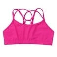 thumbnail image 3 of Yartina Kids Girls Criss-Cross Crop Tops Sports Bra for Gymnastics Ballet Dance Stage Performance Rose 12, 3 of 7