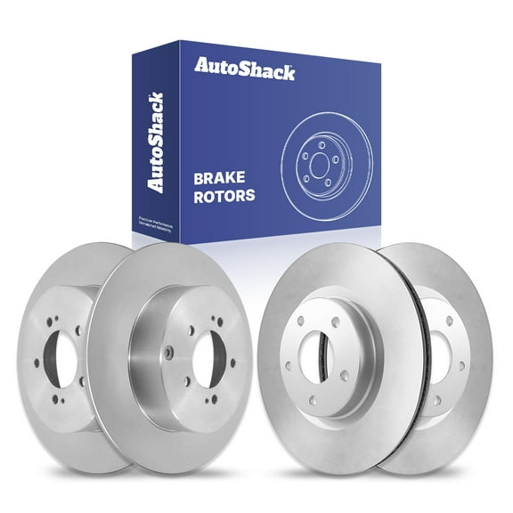 AutoShack Front Vented & Rear Solid Brake Rotors 4-PC Set Replacement for 2007-2013 Mitsubishi Outlander