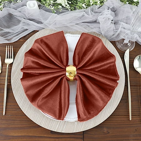 

BalsaCircle 20 Pieces 20 x 20 Terracotta Premium Velvet Napkins Linens