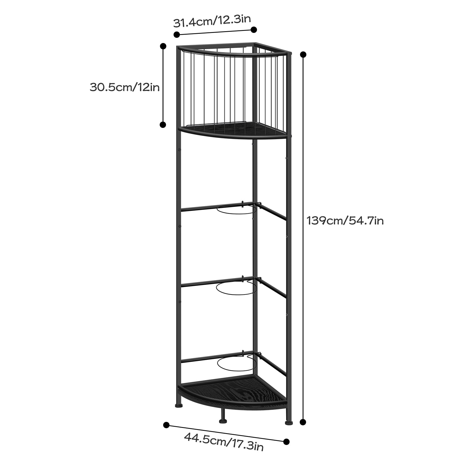 Oumilen 3-Tier Freestanding Basketball Storage Rack, Heavy-Duty Sports Ball Organizer