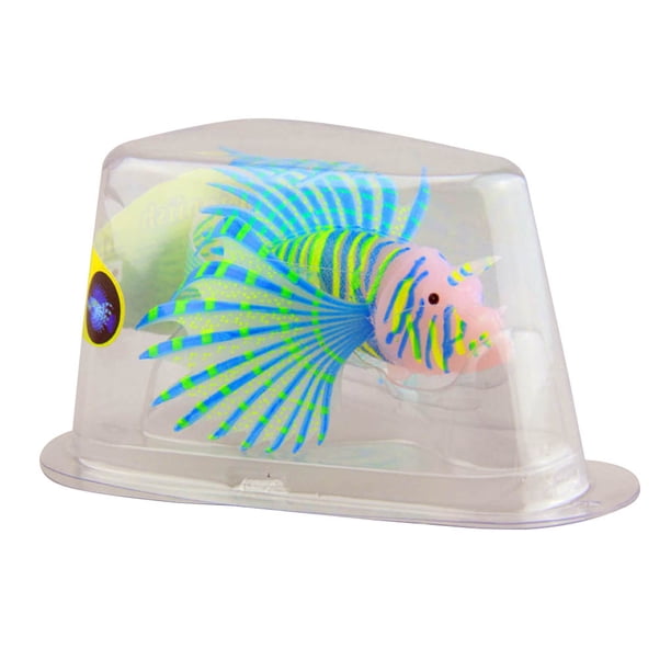 Worallymy luminoso pez león artificial silicona brillante falso pez león acuario paisaje decoración azul Worallymy JD735808339