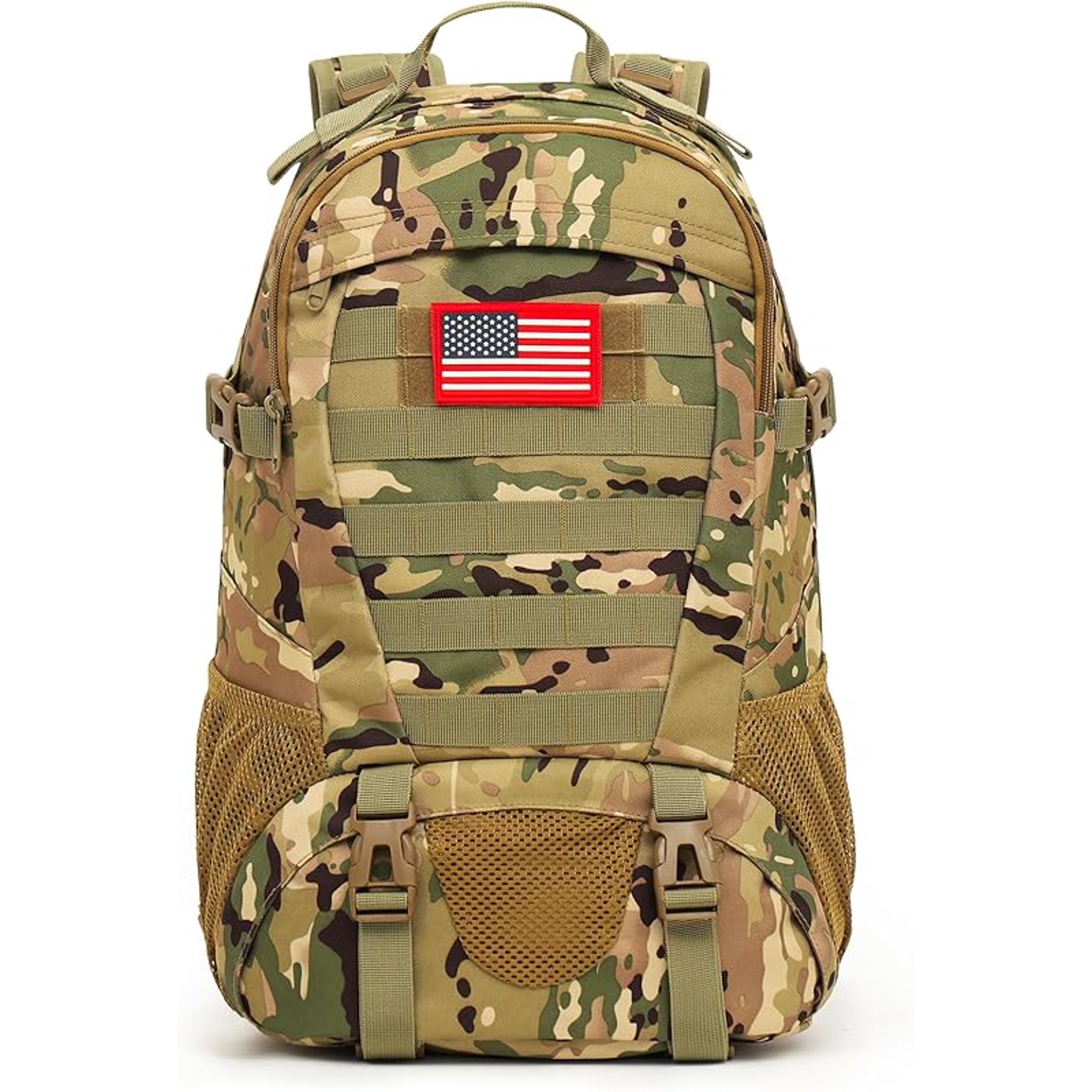 Camo Backpack Military Tactical Backpack for Men with Flag Patch 30L School Backpack for Outdoor