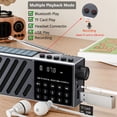 thumbnail image 2 of Portable Pocket FM Radio,Wireless Bluetooth Speaker,Solar Rechargeable Handheld Radio with LED Display,TF Card/USB Playback,MP3 Player,Recording,Emergency Light,Perfect for Home,Outdoor,Emergency Use, 2 of 7