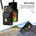 thumbnail image 5 of Dteck Crossbody Shoulder Strap Wallet Case for Samsung S23 5G, RFID Blocking Leather Purse Case with Card Holder Protective Handbag Flip Stand Cover with Zipper Pocket for Women Girls Men, Black, 5 of 8