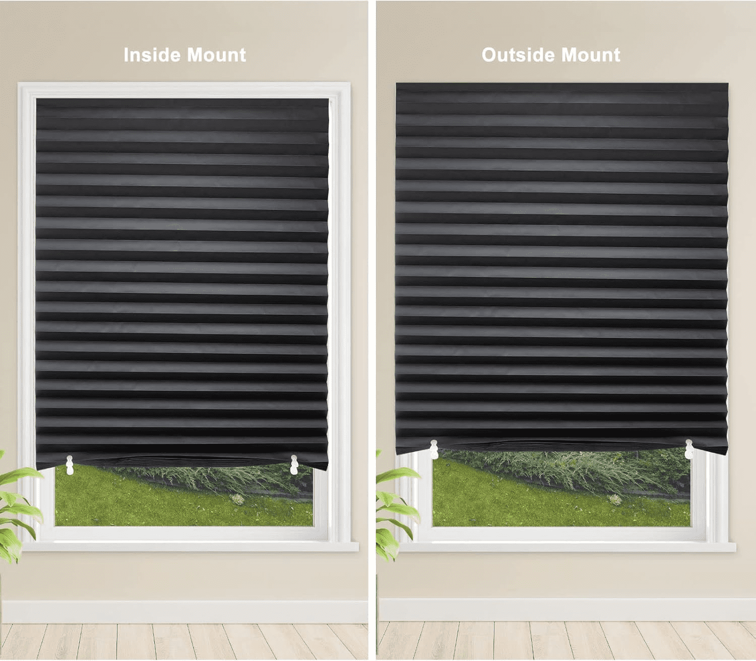 MYshade 6 Pack No Tools Temporary Blackout Paper Shades for Windows(Black, 36" W x 72" H)