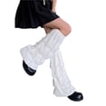 thumbnail image 4 of hirigin Women Leg Warmers, Solid Color Footless Stretch Knee-Length Loose Calf Covers for Girls, Black/White/Green/Blue, 4 of 4