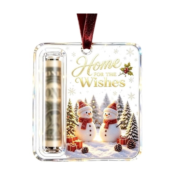 KKOUHVY Christmas Money Ornament, Hanging Cash Christmas Decorations, Vintage Snowman Xmas Tree Ornaments for Indoor Festival Holiday Gift Decor