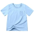 thumbnail image 3 of Razzly Big Girl's Tee Shirts, Solid Color Graphic Shirt Girl Short Sleeve Shirt Cotton Tee Shirts Basic Shirts Kids Summer T Shirts(Blue 11-12 Years), 3 of 6