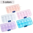 thumbnail image 6 of 5 Pack 10 Grids Jewelry Storage Containers Bead Organizer Plastic Storage Case Mini Tackle Box with Movable Dividers for Nail Tips Stone Jewelry Sewing Fishing Traveling 2.6x5x0.8 Inch DIY, 6 of 7