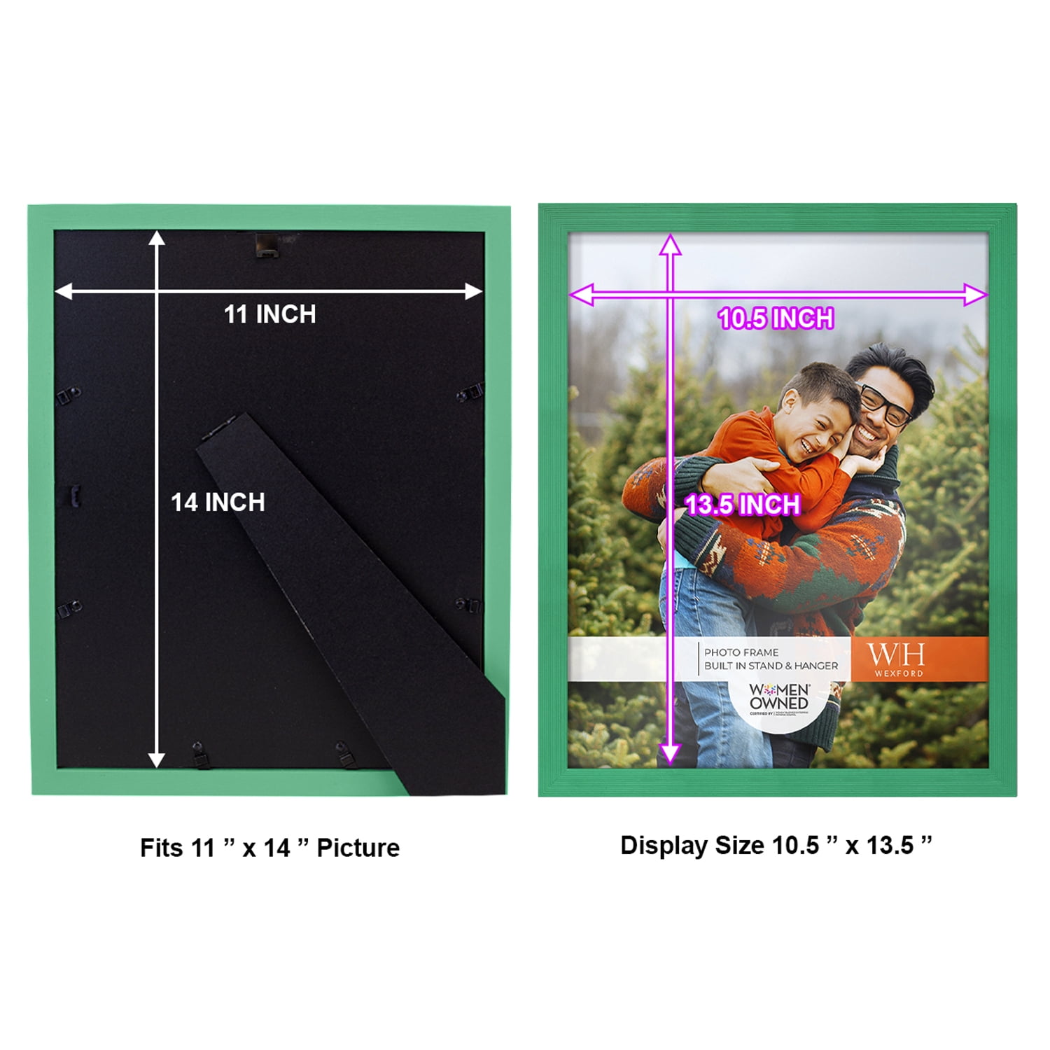 Emerald Green Rustic Picture Frame, 11 x 14
