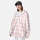 thumbnail image 3 of Balery Pink Checkboard Sudadera ligera de manga larga con capucha y protección solar UPF 50+ para hombre y mujer, ideal para pesca y running-Medium, 3 of 7