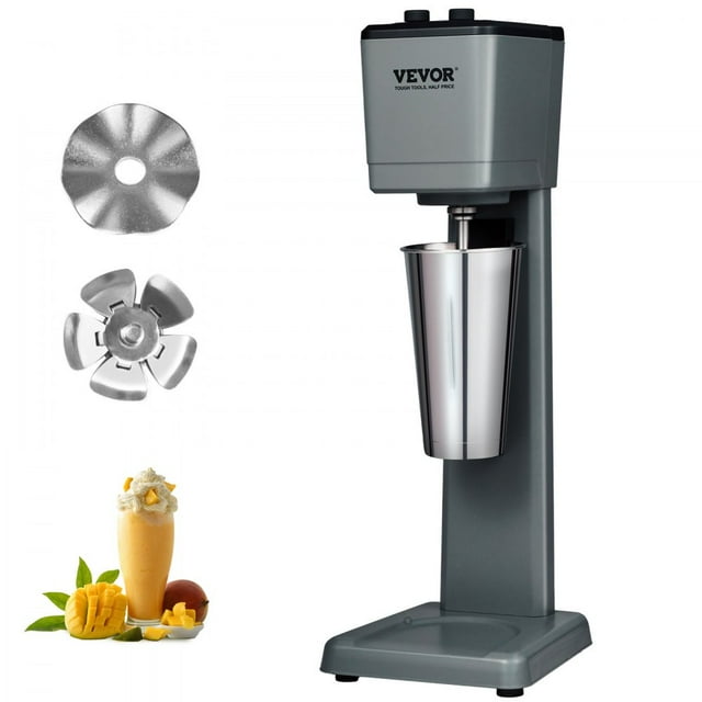 Machine à Milkshake, Machine à Milkshake Électrique 375W, Mixeur à Boisson à Tête Unique, Mixeur à Milkshake 3 Vitesses avec Tasse en Acier Inoxydable 820 ml, Mixeur à Milkshake pour Usage Commercial et Domestique