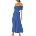 thumbnail image 2 of SAYOO Women Loose Jumpsuit, Solid Color V-neck Puff Short Sleeve Wide Leg One-piece Clubwear for Summer, 2 of 9
