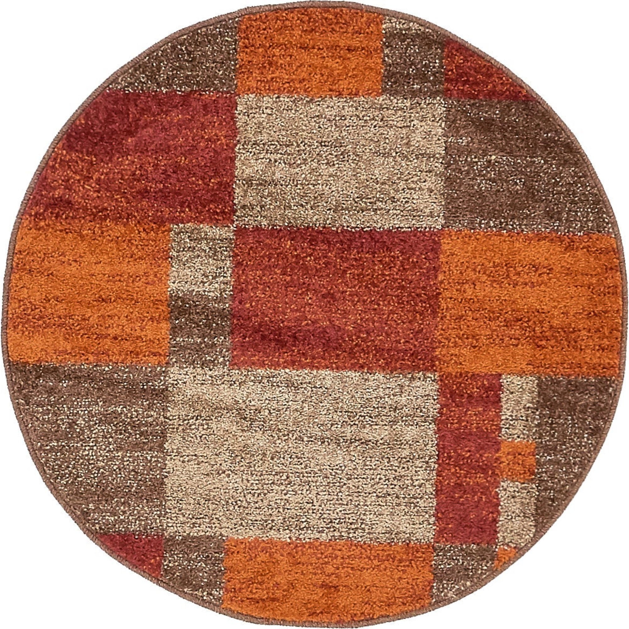 27 Harvest Orange/Sage Green\ Earth Rugs Round Rug 27 Harvest Orange/Sage Green\ Earth Rugs Round Rug