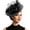 Black, variant on Womens Fascinator Hat Woven Mesh Floral Bridal Headband Elegant Festive Headwear Stylish Hair Ornament for Wedding Garden Party Banquet And Reception Events