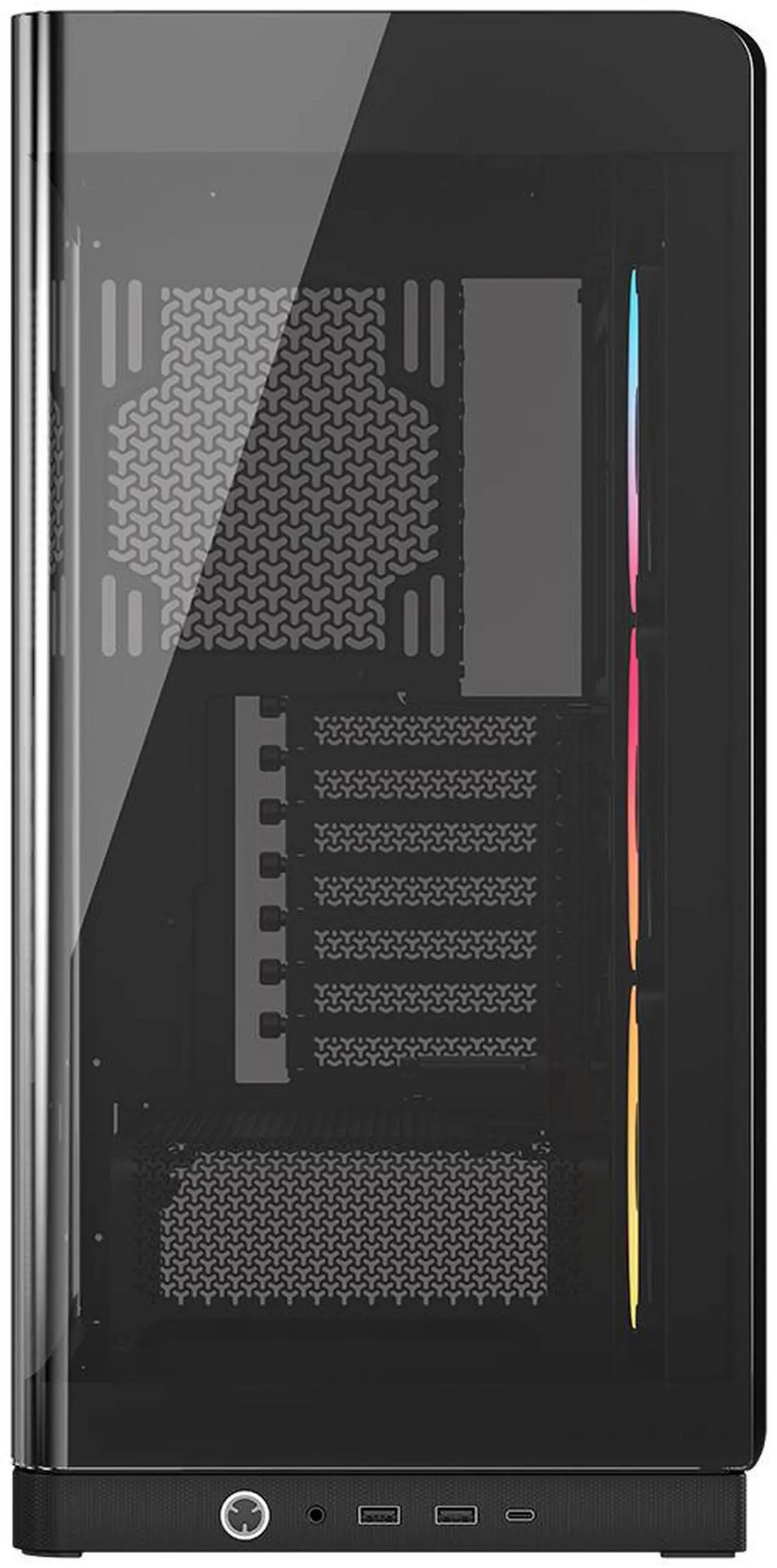 CORSAIR FRAME 4500X LX-R RGB LINK Panoramic Glass Mid-Tower PC Case – Panoramic Glass Exterior – InfiniRail Fan Mounting System – Fits Dual 360mm Radiators – ASUS BTF, MSI Project Zero,