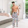 thumbnail image 6 of FORMRS Mens Pajama Pants with Pockets Sleepwear Lounge Bottoms Sizes S-2XL, White Doodle Pattern, 6 of 7