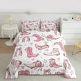 thumbnail image 3 of Manfei Southwestern Cowgirl Full Size Comforter Sets,Western Chic Boots Bedding Comforter Set,Pink Bowtie Bow Knot Bedding Sets For Girl Kids,Ultra Soft Home Decor Reversible,3pcs, 3 of 9