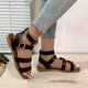 thumbnail image 2 of Amzcrzy Zapatos de mujer,Zapatos de mujer,Zapatillas de mujer, Sandalias de mujer con punta cuadrada, hebilla recta, suela plana y aberturas Sandalias Mujer Zapatillas De Casa, 2 of 9