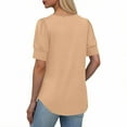 thumbnail image 5 of HongQid Women's Puff Short Sleeve Tee Spring Summer Tops Trendy Business Causal Outfits Work Blouses Clothes, 5 of 7