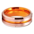 thumbnail image 2 of Orange Tungsten Wedding Ring,8mm Wedding Ring,Tungsten Wedding Band,Rose Gold Ring,Tungsten Carbide Ring,Anniversary, 2 of 3