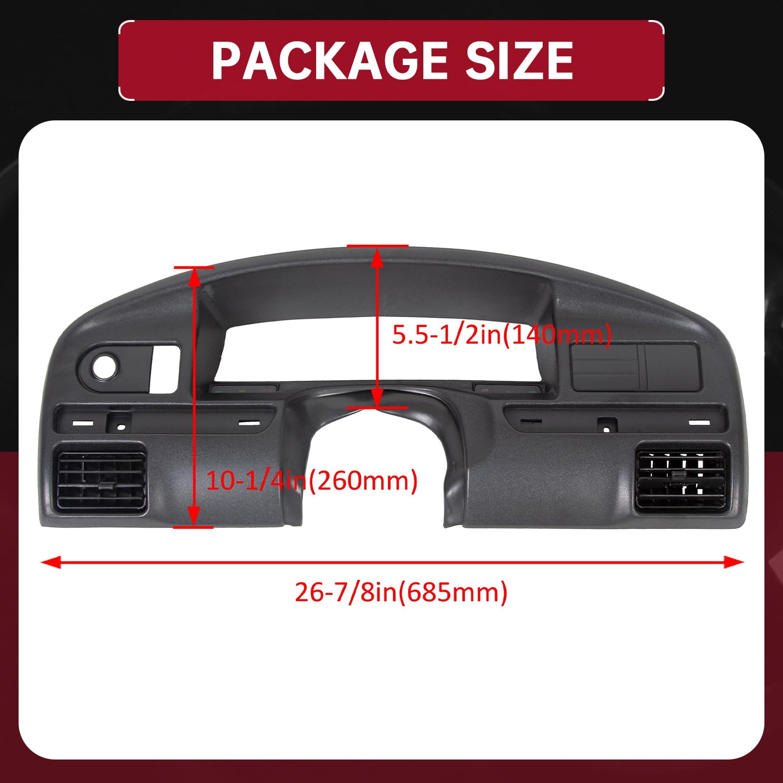 Kojem Instrument Dashboard Cover Fit for 1992-1997 Ford Bronco F150 F250 F350 Cluster Dash Panel Bezel Mat Cover Trim Replacement for F2TZ15044D70A
