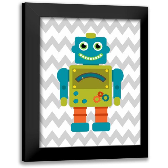 Robinson, Tamara 12x14 Black Modern Framed Museum Art Print Titled - Robot Chevron IV