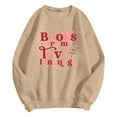thumbnail image 5 of Women Crew Neck Pullover Black Hoodies Woman Women's Fashion Casual Solid Color Loose Long Sleeve Letter Print Round Neck Hoodie Xl, 5 of 5