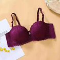 thumbnail image 1 of 1/2 cup thin lace bra women's adjustable upper support gathered underwear, 1 of 6