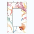 thumbnail image 2 of Metal Light Switch Wall Plate Outlet Cover (Colorful Ocean Sea Coral Reef Shell Clam White - Single Rocker), 2 of 2