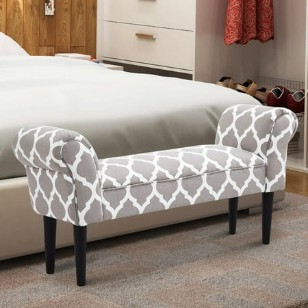 Homcom 40 In Roll Arm Accent Vanity Bench