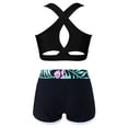 thumbnail image 2 of Zaldita Kids Girls 2Pcs Sports Workout Swimming Outfits Criss Cross Back Tank Top with Athletic Dance Lily 14, 2 of 7