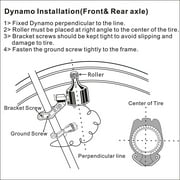 12V 6W Friction Generator Dynamo Headlight Tail Light Kit for Bicycle Motorized Bike