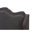 thumbnail image 4 of Nadeen Modern and Contemporary Dark Grey Fabric Queen Size Winged Headboard, 4 of 6