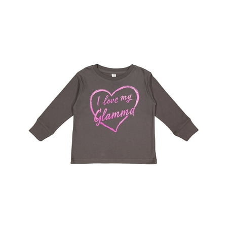

Inktastic I Love My Glamma in Pink Chalk Heart Boys or Girls Long Sleeve Toddler T-Shirt