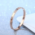 thumbnail image 2 of Brazalete de acero de titanio dorado para mujer con piedras de circonita cúbica, regalos de brazalete, 2 of 5