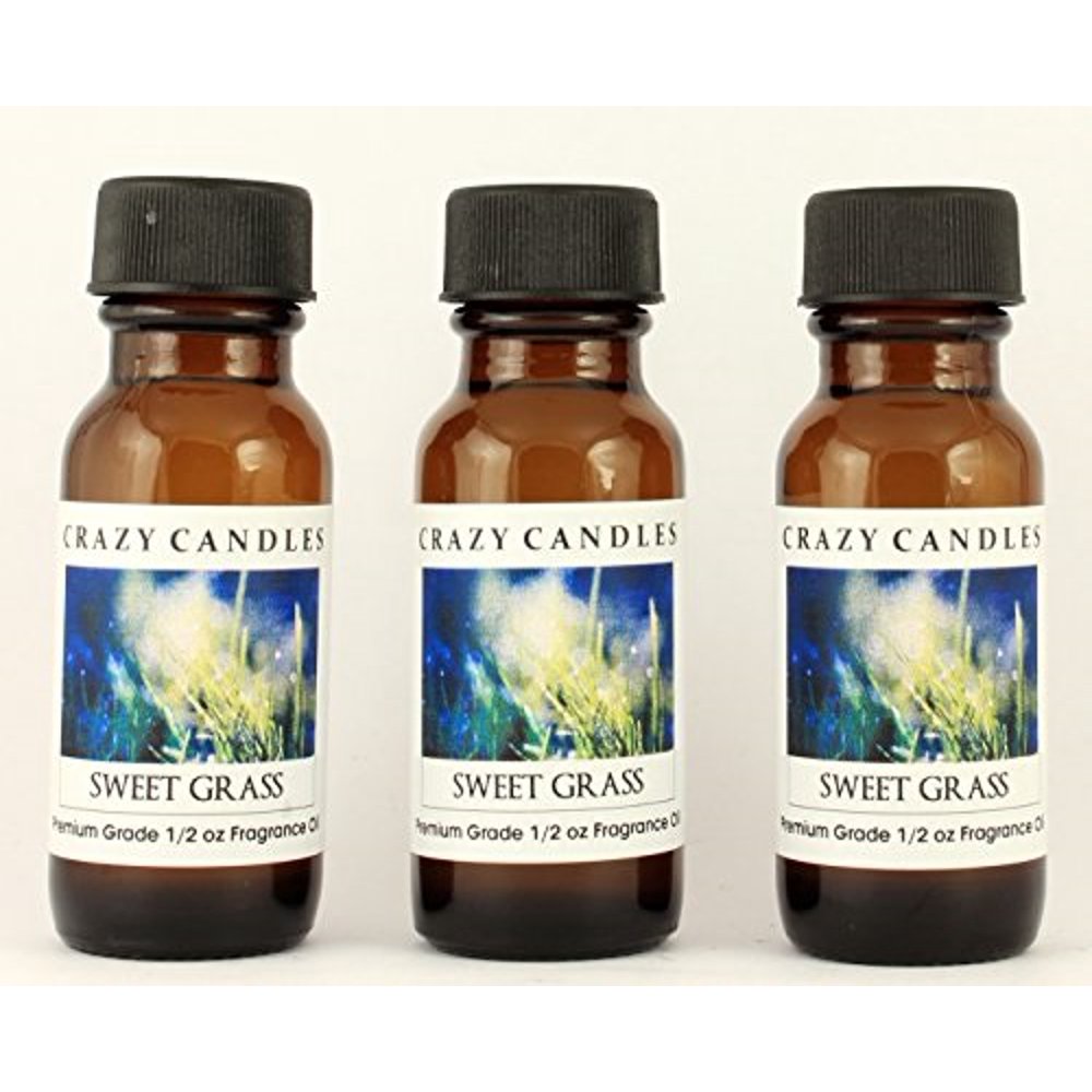 Sweet Grass 3 Bottles 1/2 Fl Oz Each 15ml Premium Grade Scented Fragrance Oil By Crazy Candles