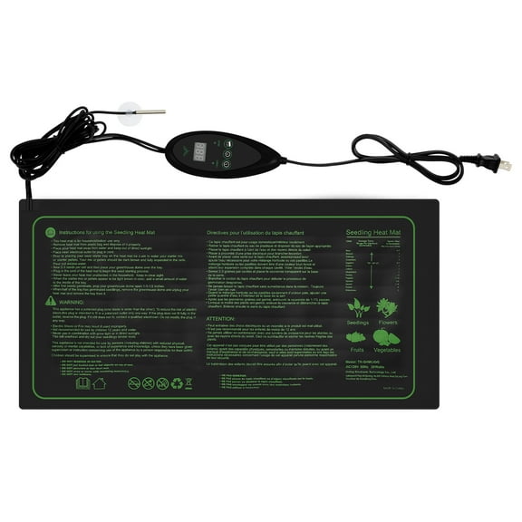10"x 20" Seedling Heat Mat and Digital Thermostat Combo Set Warm Hydroponic Heating Pad for Germination, Indoor Gardening, Greenhouse
