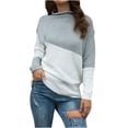 thumbnail image 2 of EGNMCR Chandails pour Femmes Mode Décontractée Col Rond Manches Longues Imprimé Chandail Confortable, Cadeaux pour Femmes, 2 of 5