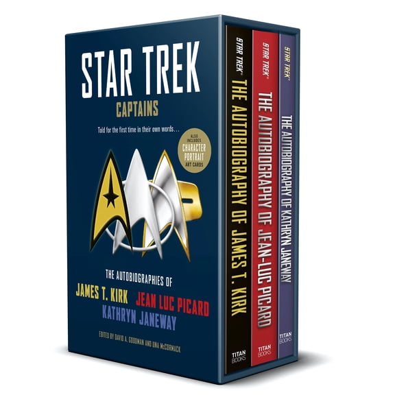 Pre-Owned Star Trek Captains - The Autobiographies: Boxed set with slipcase and character portrait art of Kirk, Picard and Janeway autobiographies, 9781803362168, 1803362162, Paperback,