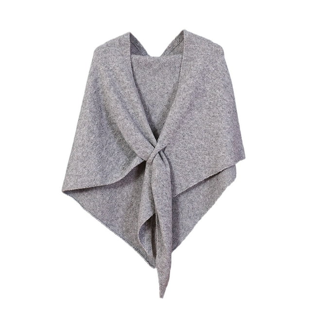 hoksml Women's Solid Color Knit Wrap, Fall Fashion Large Scarf Shawl Cardigan Cape Wool Shoulder Tops