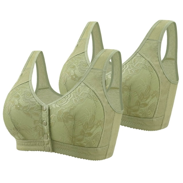 Wancir Bras for Women 2025 New Woman's Embroidery Front Button Large Size Underwear Bra without Steel Rim