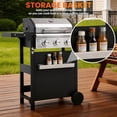 thumbnail image 2 of Segmart 3 Burner BBQ Propane Gas Grill, Stainless Steel 27,000 BTU Patio Garden Barbecue Grill with Side Tables, Hanging Basket & Thermometer, Perfect for Camping, Outdoor Cooking, 2 of 8