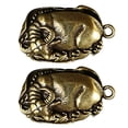 thumbnail image 1 of 2Pcs Water Buffalo Desktop Ornament Creative Copper Pendant Tea Pet Craft, 1 of 7
