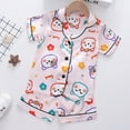 thumbnail image 2 of Girls Pajamas Size 12-18 Kids Toddler Baby Spring Summer Cartoon Print Short Sleeve Sleepwear Outfits Clothes Pajama Set, 2 of 9