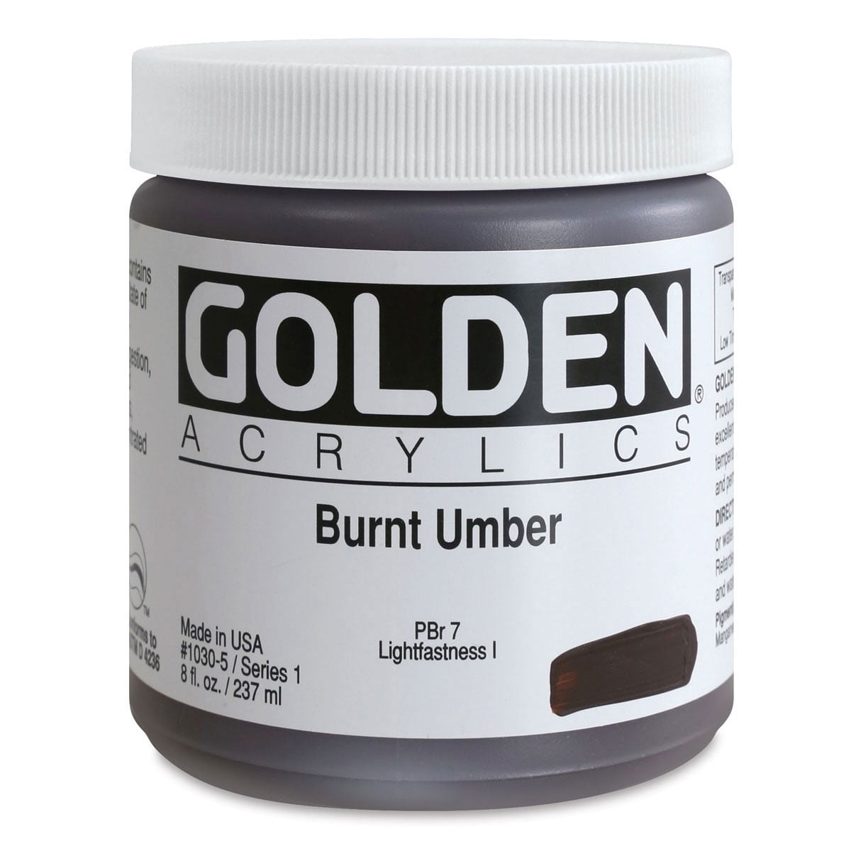 Golden Heavy Body Artist Acrylic, 8 oz, Burnt Umber