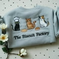 thumbnail image 2 of Embroidered The Biscuit Factory Sweatshirt,Cat Play Pumpkin,Halloween Pumpkin,Spooky Fall Hoodie,Autum Shirt,Gifts for Cat Owners,Cat Lover, 2 of 5