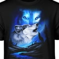 thumbnail image 3 of Teelocity Men's Howling Wolf and Aurora Black Relaxed Fit Short Sleeve Graphic T-Shirt, 3 of 3